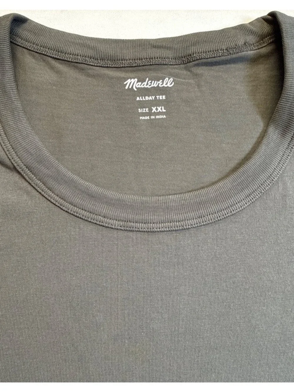 Madewell Mens Garment-Dyed Allday Crewneck Tee~Size XXL~Black Coal NWT L12 13 - Picture 6 of 7